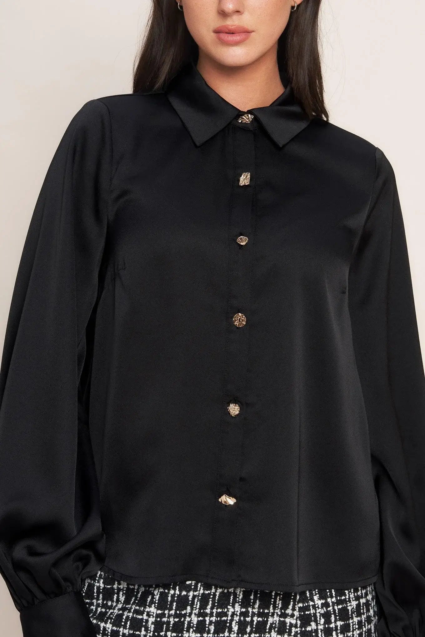 BLACK ORBIT WOVEN TOP - Flying Tomato - Flyclothing LLC