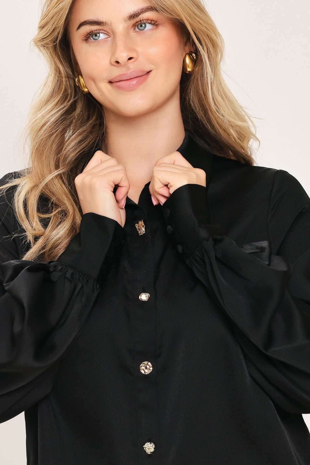 BLACK ORBIT WOVEN TOP - Flying Tomato - Flyclothing LLC