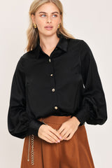 BLACK ORBIT WOVEN TOP - Flying Tomato - Flyclothing LLC