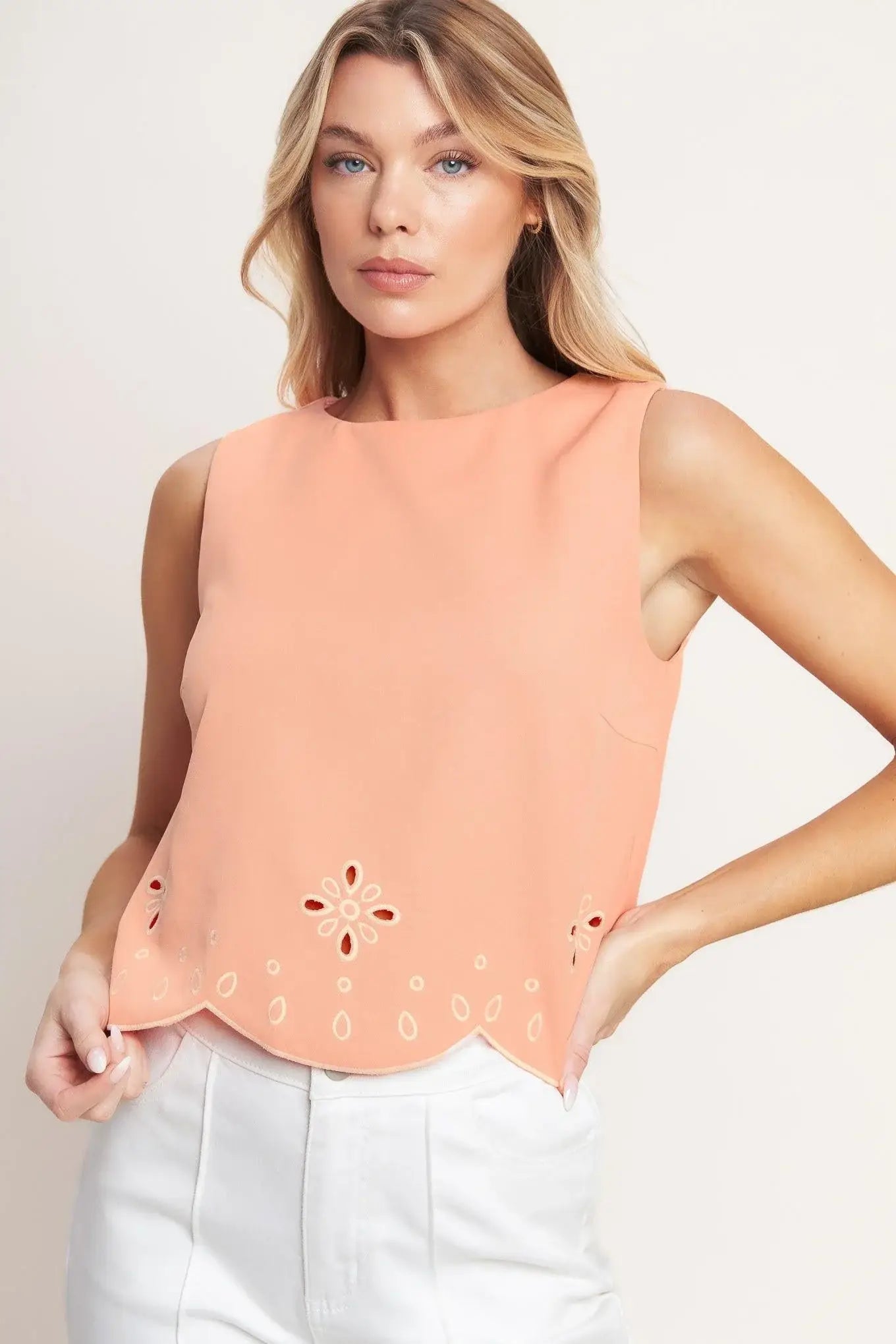 LOVE PEACH WOVEN TOP - Flying Tomato - Flyclothing LLC