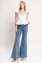 SWEETEST MOMENT WOVEN TOP - Flying Tomato - Flyclothing LLC