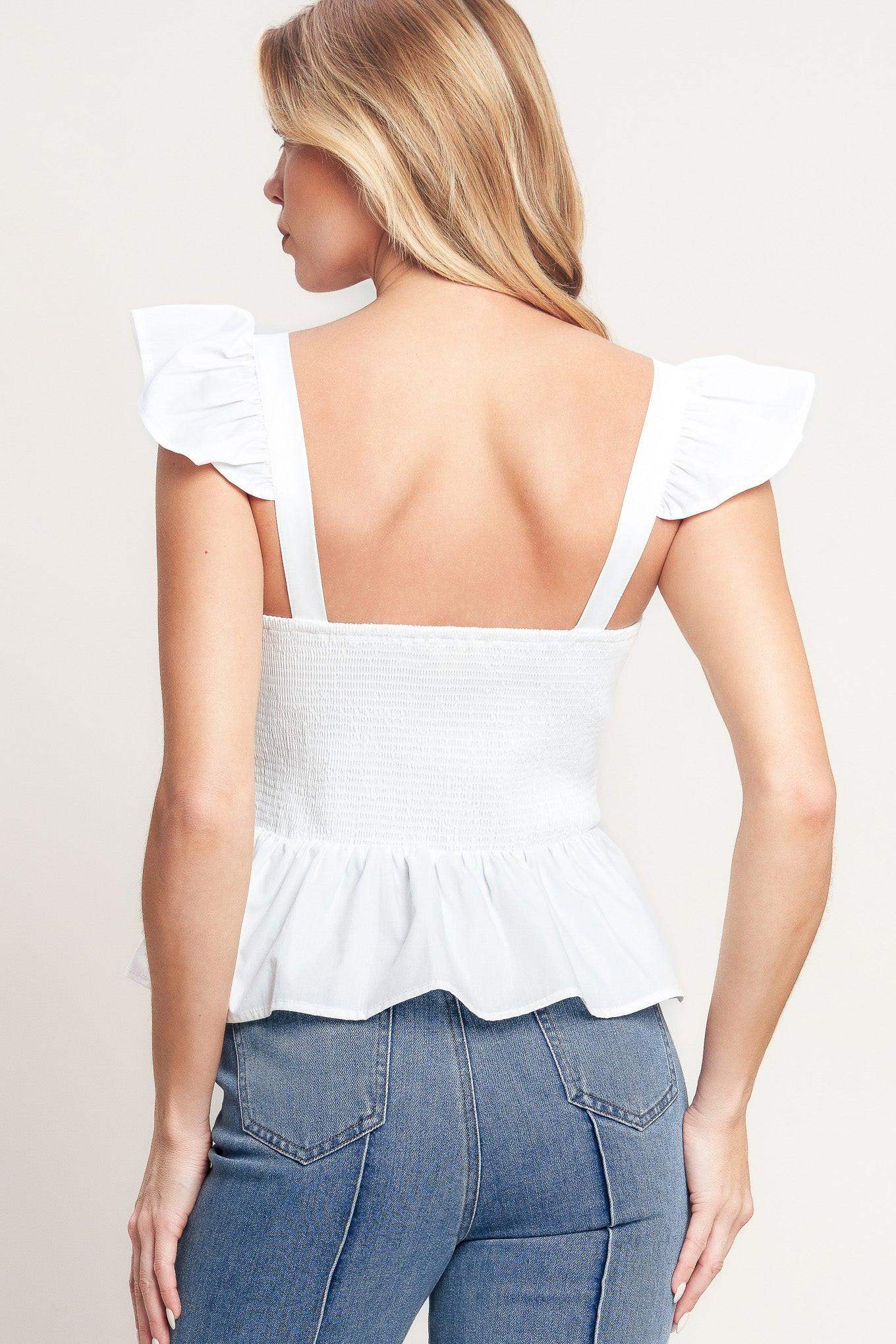 SWEETEST MOMENT WOVEN TOP - Flying Tomato - Flyclothing LLC