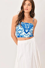 COASTAL MOSAIC WOVEN CROP TOP - Flying Tomato - Flyclothing LLC