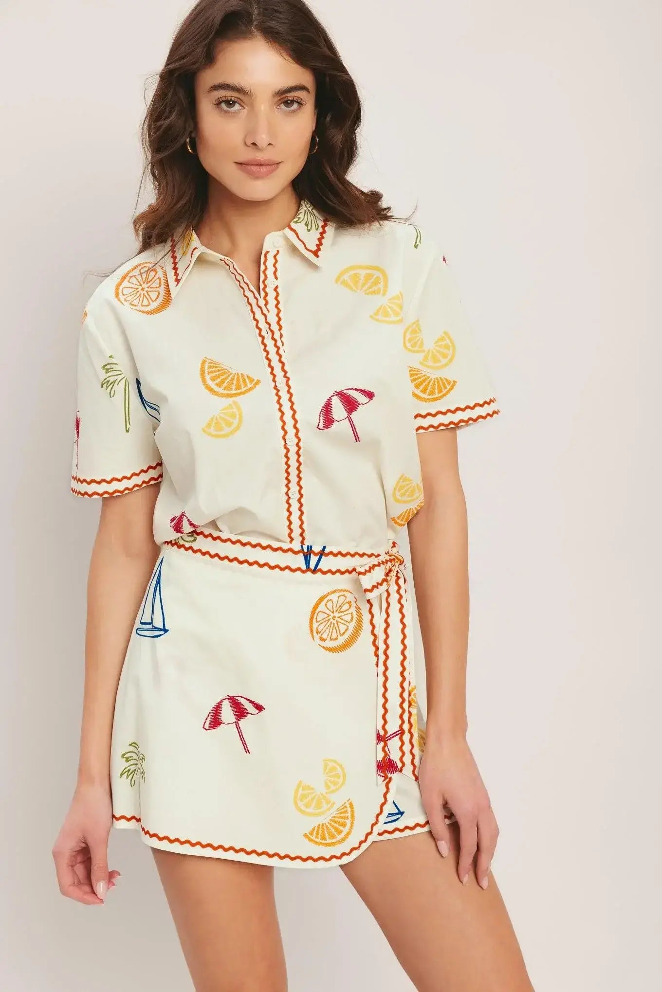 BEACH DAY CITRUS WOVEN TOP - Flying Tomato - Flyclothing LLC