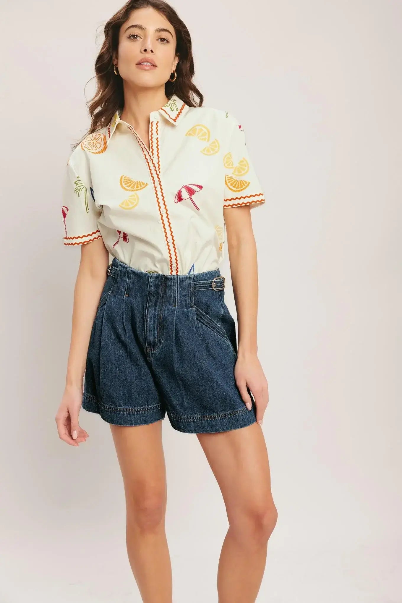 BEACH DAY CITRUS WOVEN TOP - Flying Tomato - Flyclothing LLC