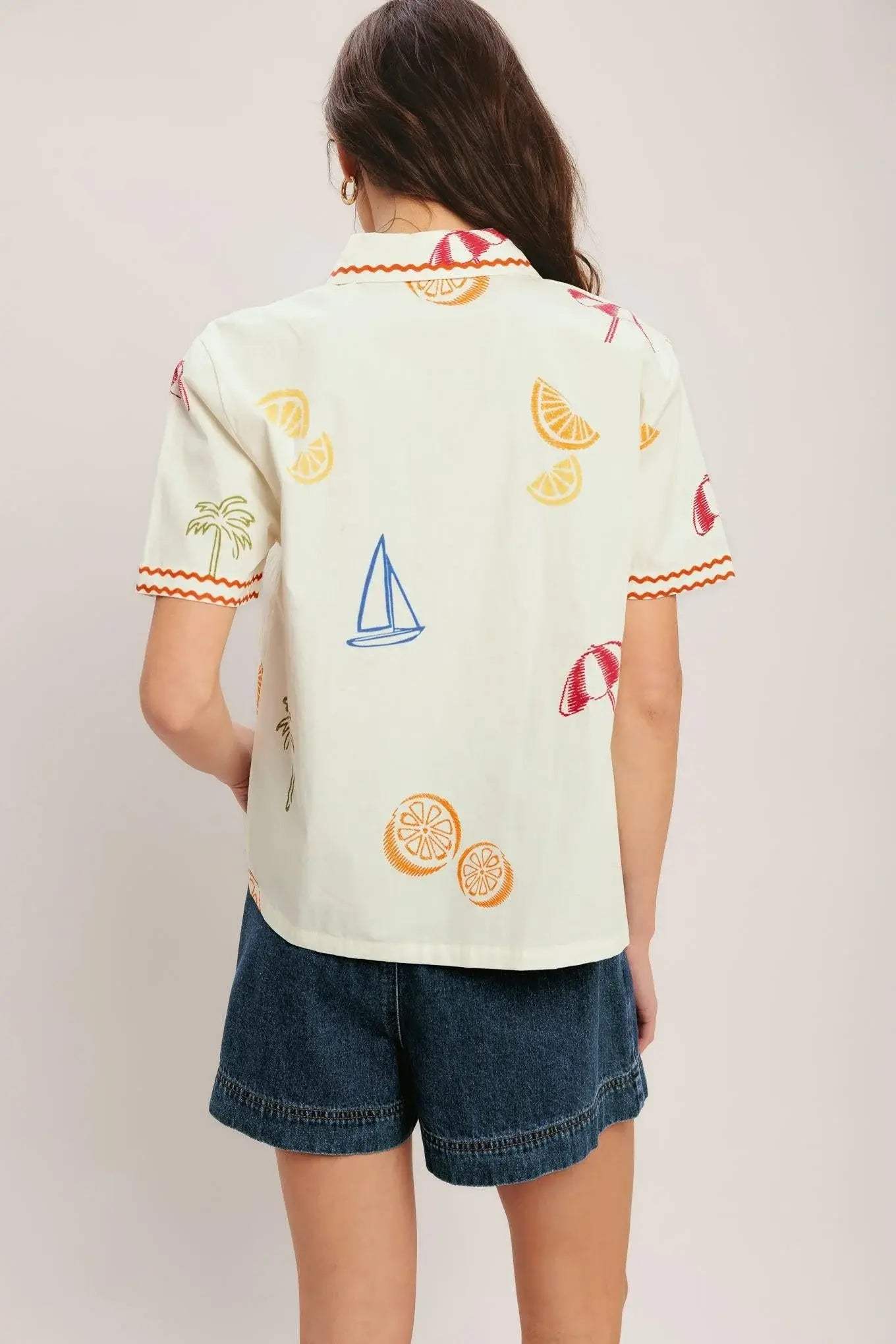 BEACH DAY CITRUS WOVEN TOP - Flying Tomato - Flyclothing LLC