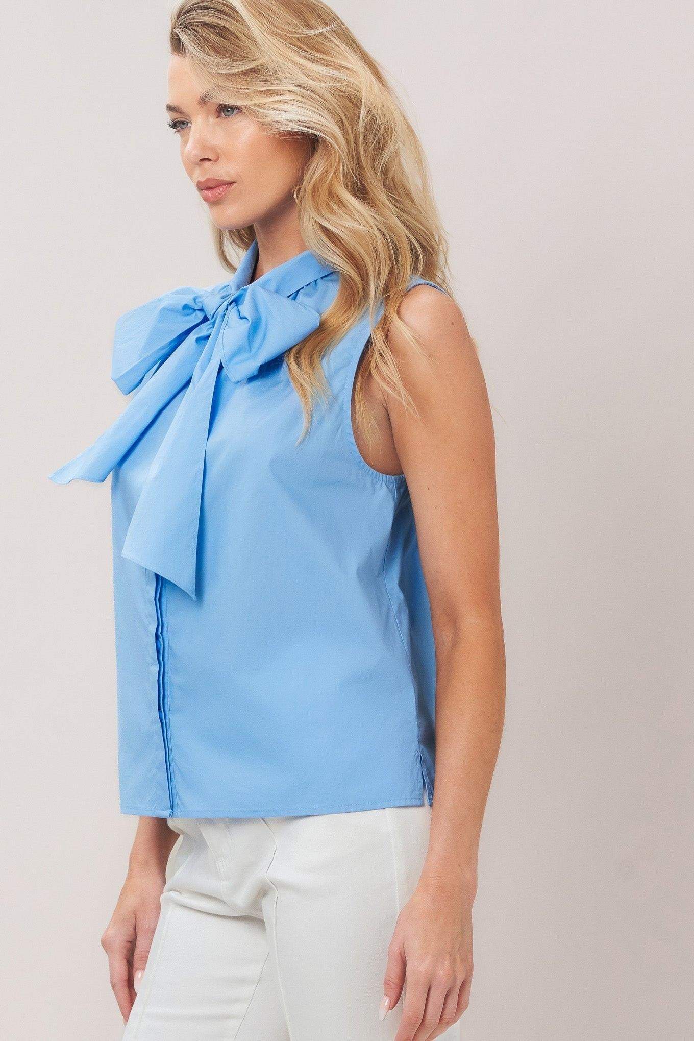 ELEGANT SKY WOVEN TOP - Flying Tomato - Flyclothing LLC