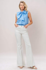 ELEGANT SKY WOVEN TOP - Flying Tomato - Flyclothing LLC