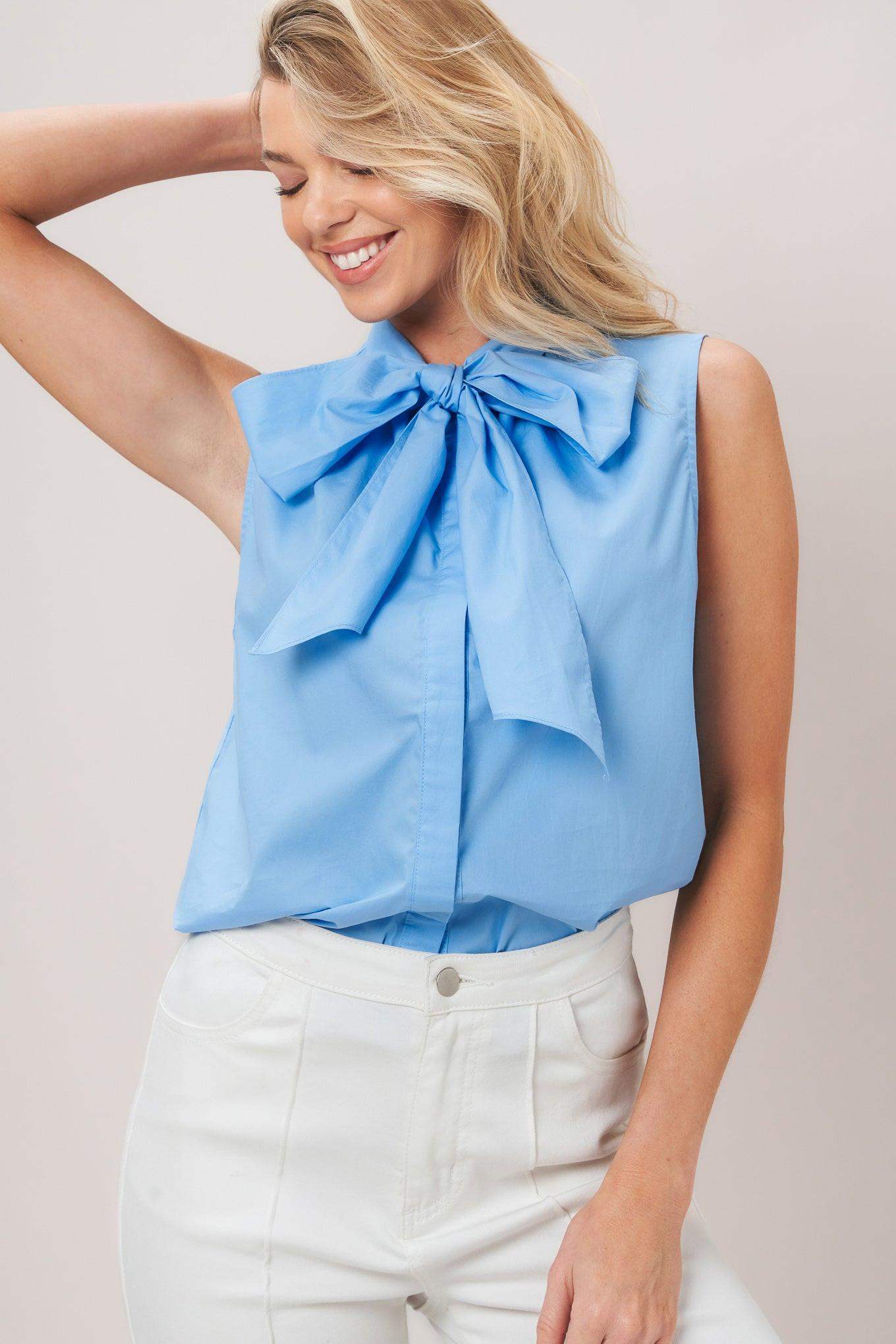ELEGANT SKY WOVEN TOP - Flying Tomato - Flyclothing LLC