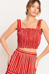 SUNSET STRIPE WOVEN TOP - Flying Tomato - Flyclothing LLC