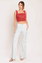 SUNSET STRIPE WOVEN TOP - Flying Tomato - Flyclothing LLC