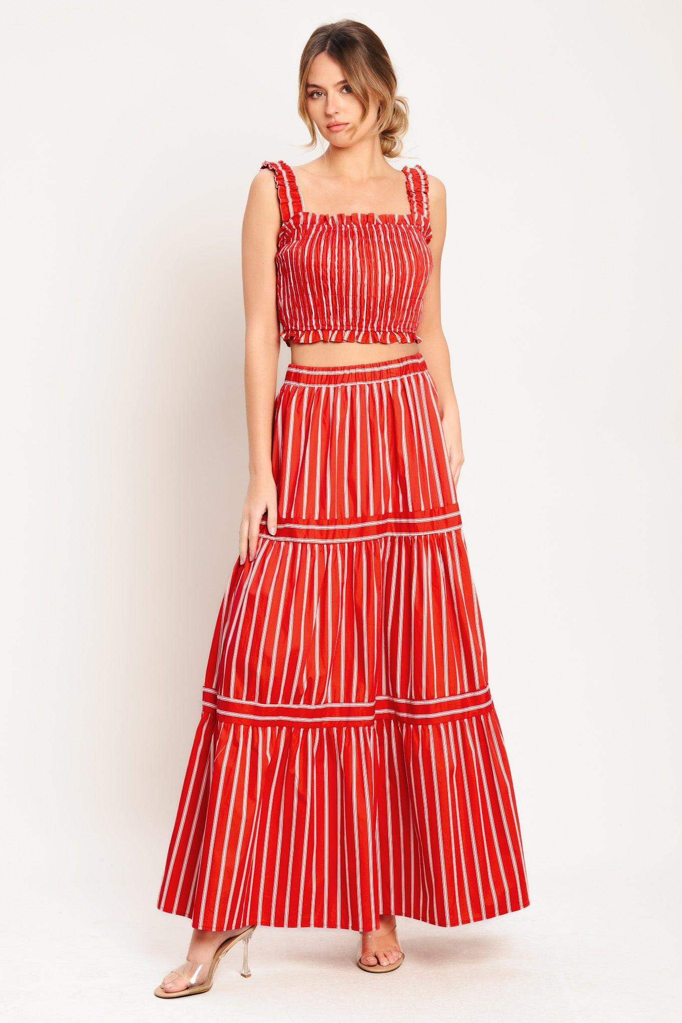 SUNSET STRIPE WOVEN TOP - Flying Tomato - Flyclothing LLC
