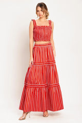 SUNSET STRIPE WOVEN TOP - Flying Tomato - Flyclothing LLC
