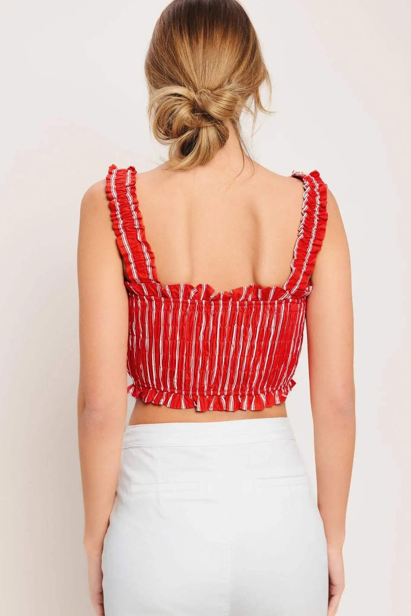 SUNSET STRIPE WOVEN TOP - Flying Tomato - Flyclothing LLC