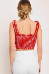SUNSET STRIPE WOVEN TOP - Flying Tomato - Flyclothing LLC
