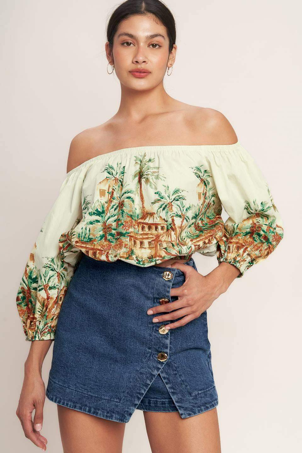 ISLAND TIME ONLY WOVEN CROP TOP - Flying Tomato - Flyclothing LLC