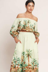 ISLAND TIME ONLY WOVEN CROP TOP - Flying Tomato - Flyclothing LLC