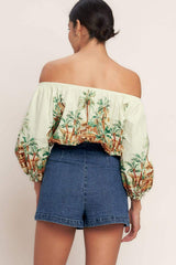 ISLAND TIME ONLY WOVEN CROP TOP - Flying Tomato - Flyclothing LLC