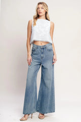 LOVE AT FIRST WOVEN LACE TOP - Flying Tomato - Flyclothing LLC