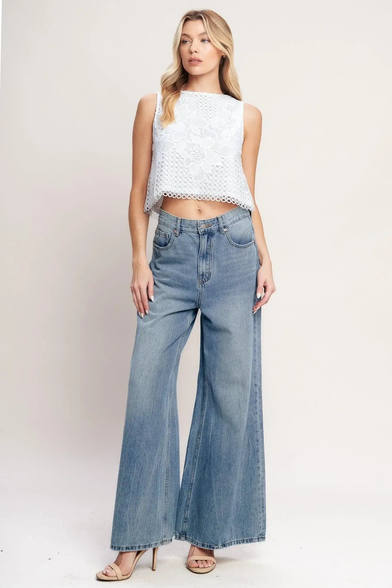 LOVE AT FIRST WOVEN LACE TOP - Flying Tomato - Flyclothing LLC