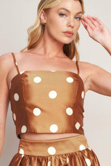 CHIC POLKA FLOW WOVEN TOP - Flying Tomato - Flyclothing LLC