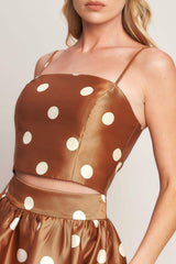CHIC POLKA FLOW WOVEN TOP - Flying Tomato - Flyclothing LLC