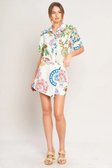 SUMMER PORCELAIN WOVEN TOP - Flying Tomato - Flyclothing LLC