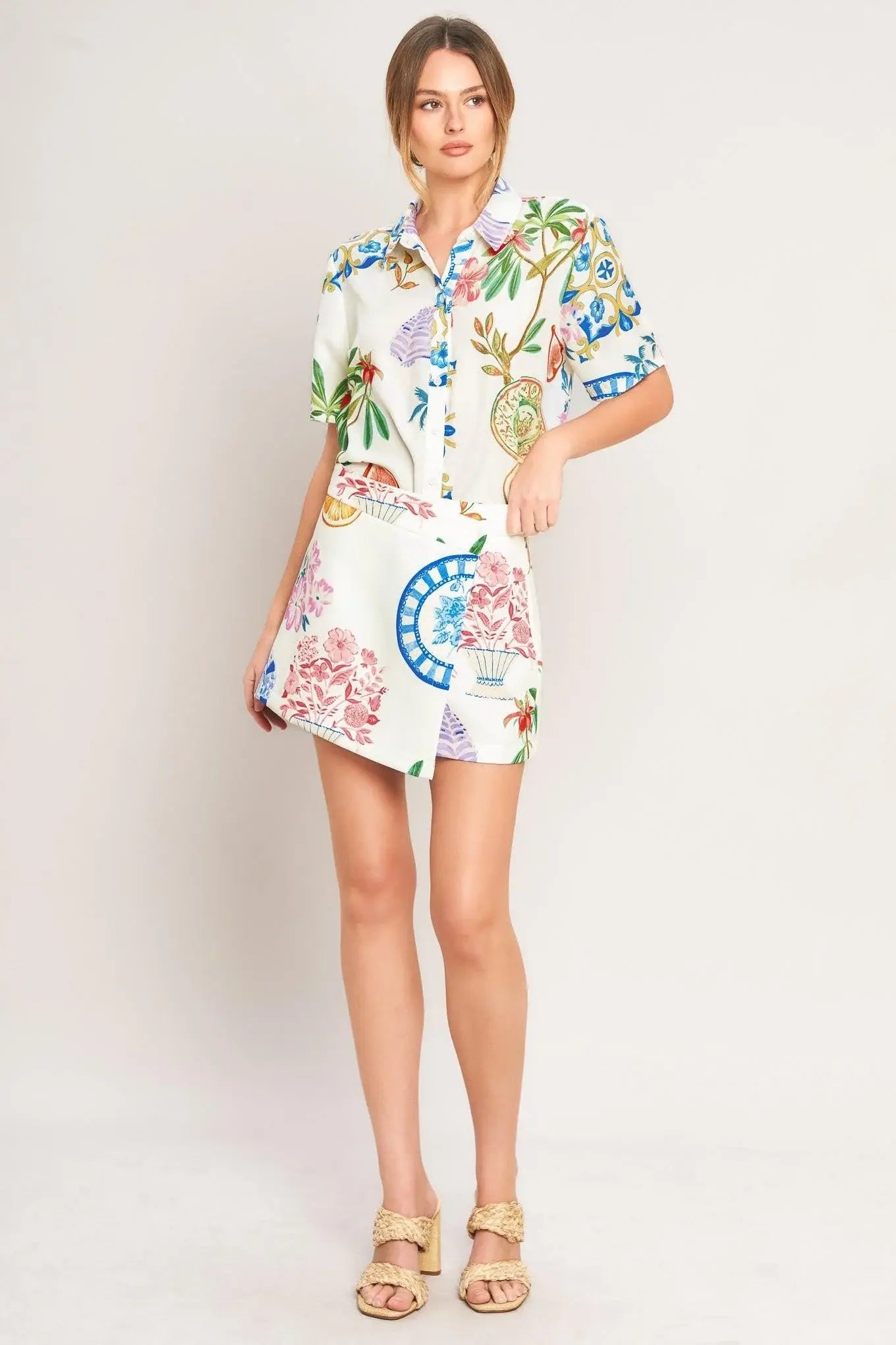SUMMER PORCELAIN WOVEN TOP - Flying Tomato - Flyclothing LLC