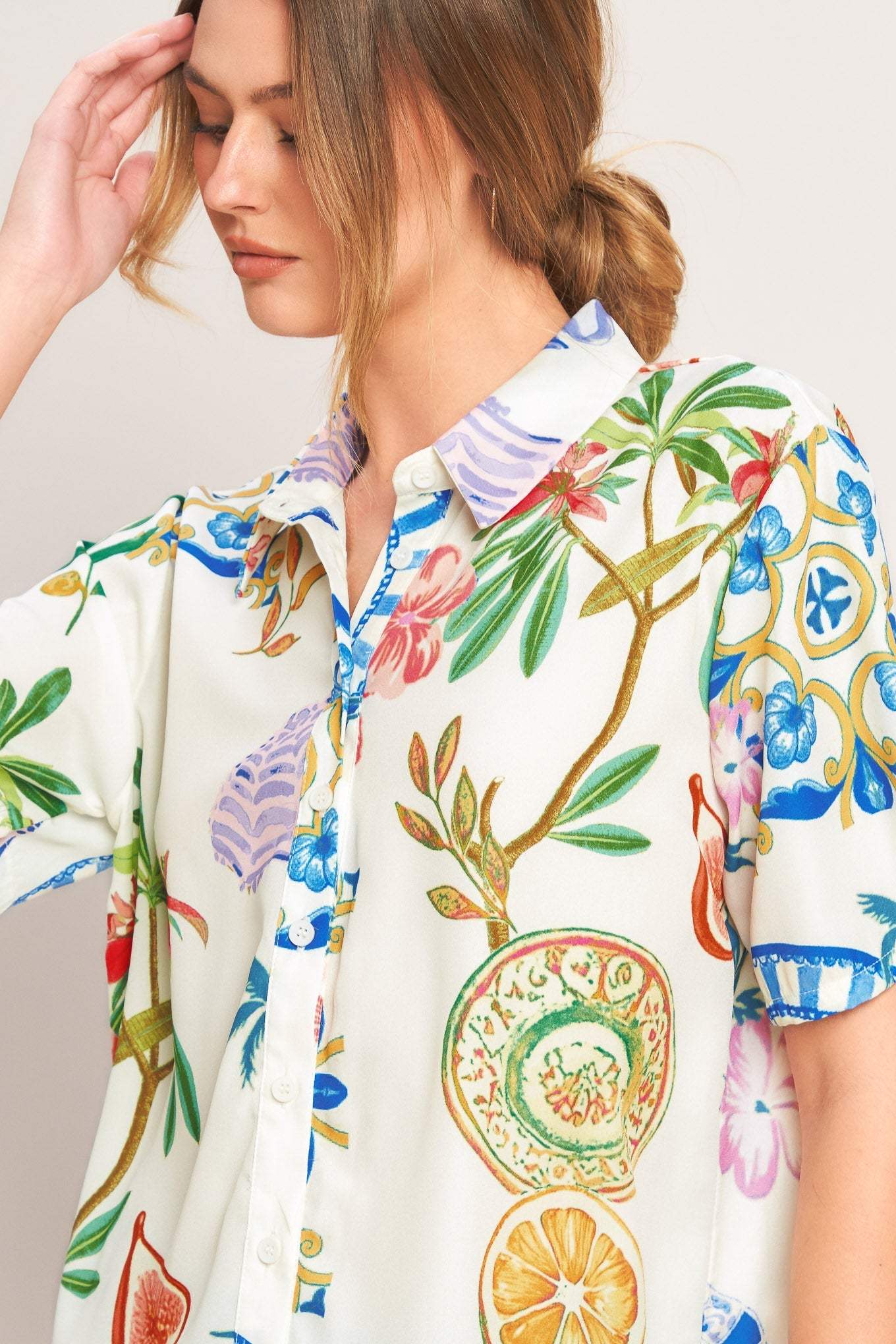 SUMMER PORCELAIN WOVEN TOP - Flying Tomato - Flyclothing LLC