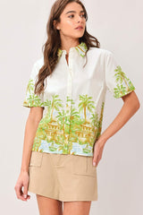 PALM CURRENT WOVEN TOP - Flying Tomato - Flyclothing LLC