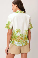 PALM CURRENT WOVEN TOP - Flying Tomato - Flyclothing LLC
