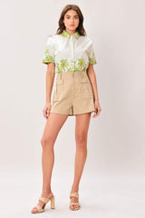 PALM CURRENT WOVEN TOP - Flying Tomato - Flyclothing LLC