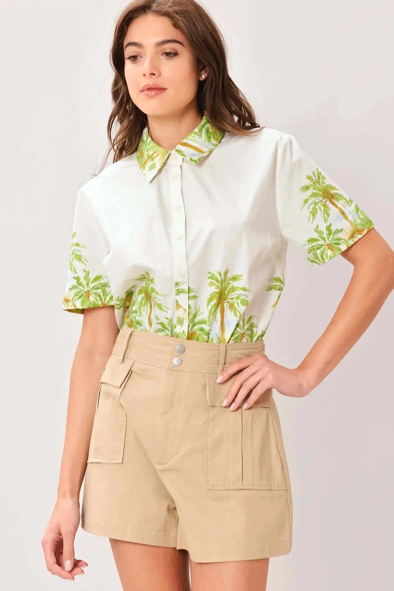 PALM CURRENT WOVEN TOP - Flying Tomato - Flyclothing LLC