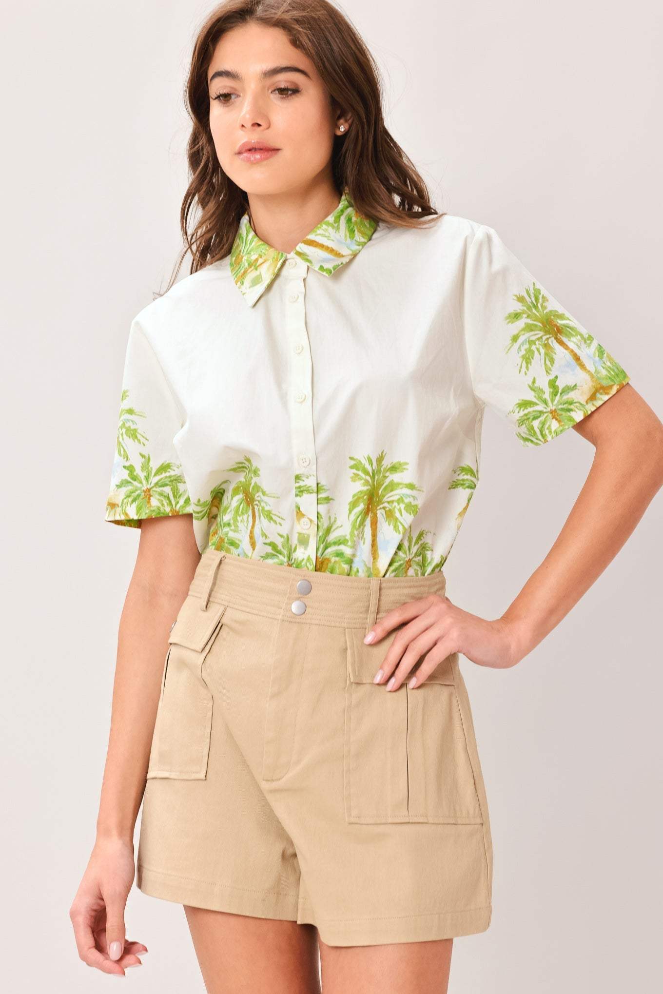 PALM CURRENT WOVEN TOP - Flying Tomato - Flyclothing LLC