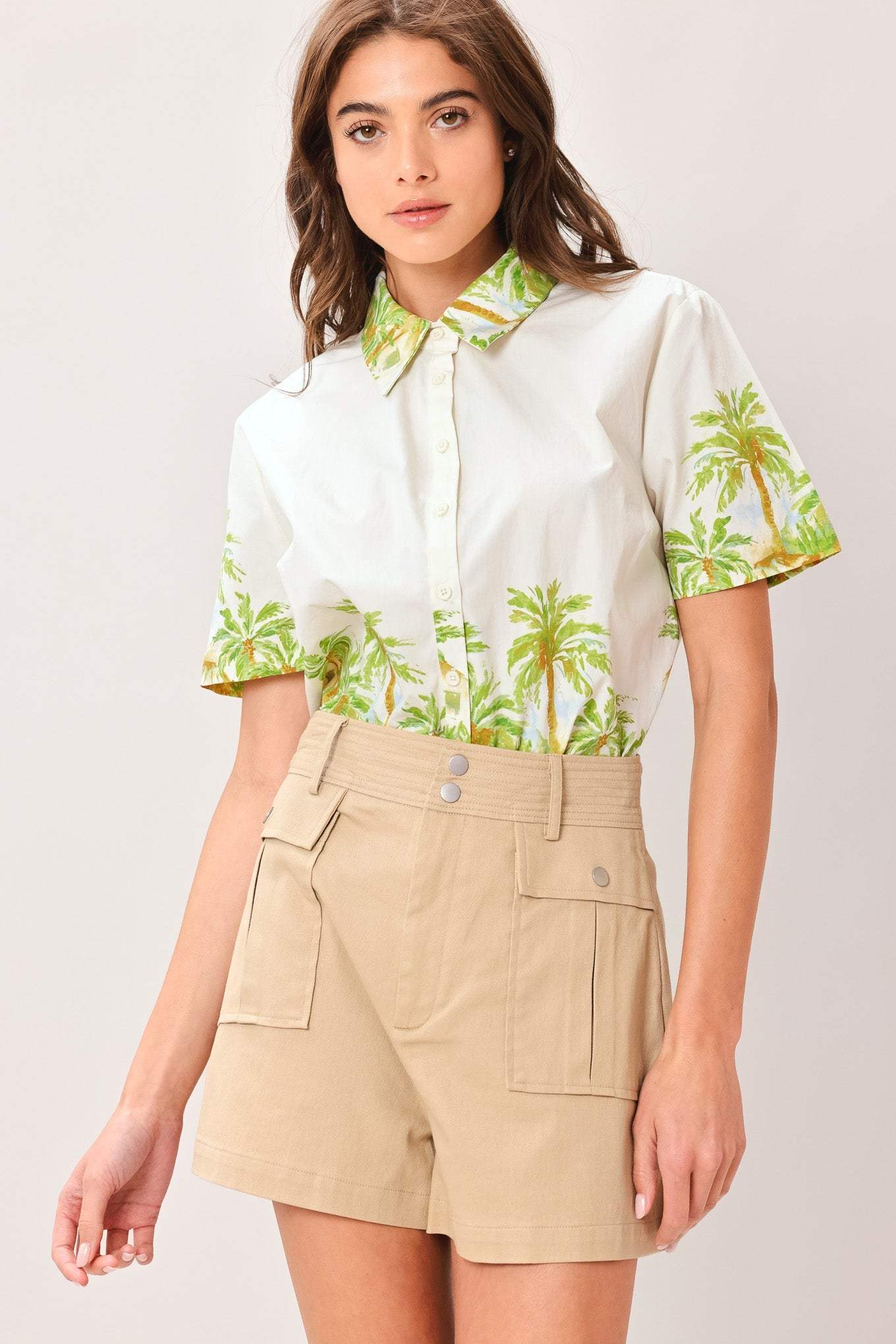 PALM CURRENT WOVEN TOP - Flying Tomato - Flyclothing LLC