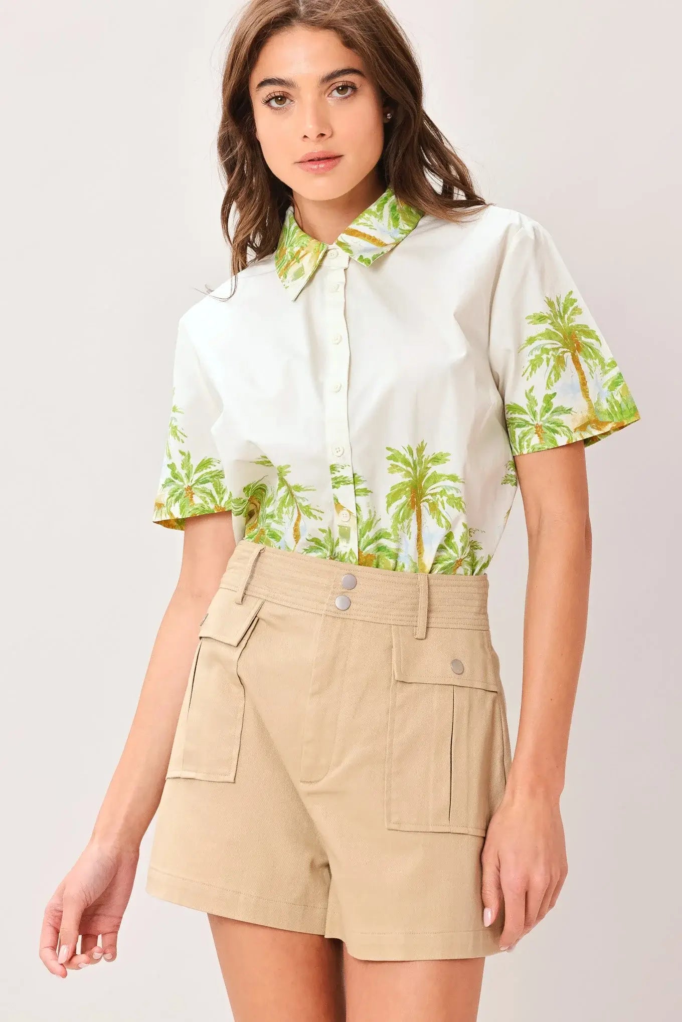 PALM CURRENT WOVEN TOP - Flying Tomato - Flyclothing LLC