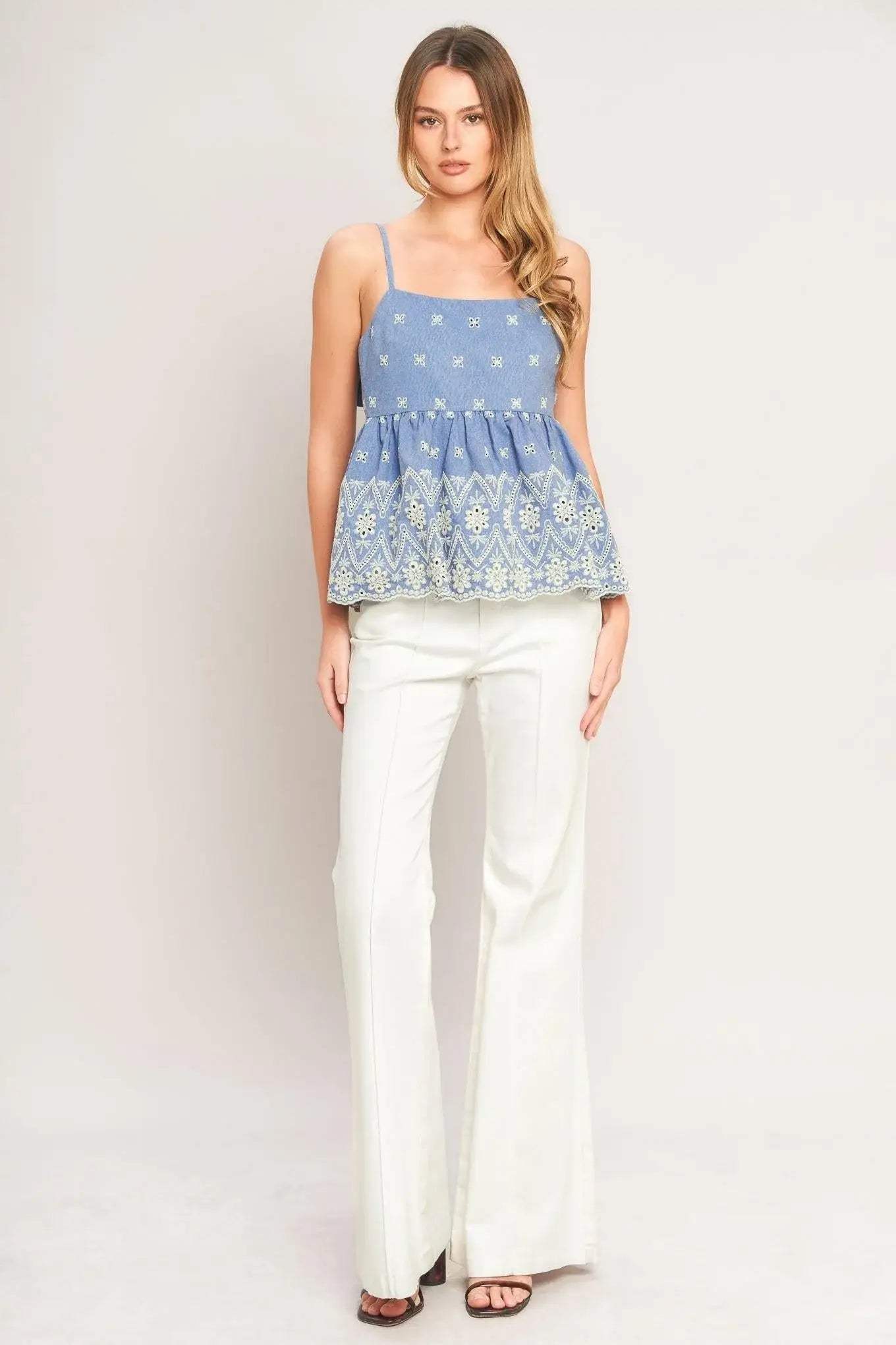 BLUE MEADOW WOVEN TOP - Flying Tomato - Flyclothing LLC