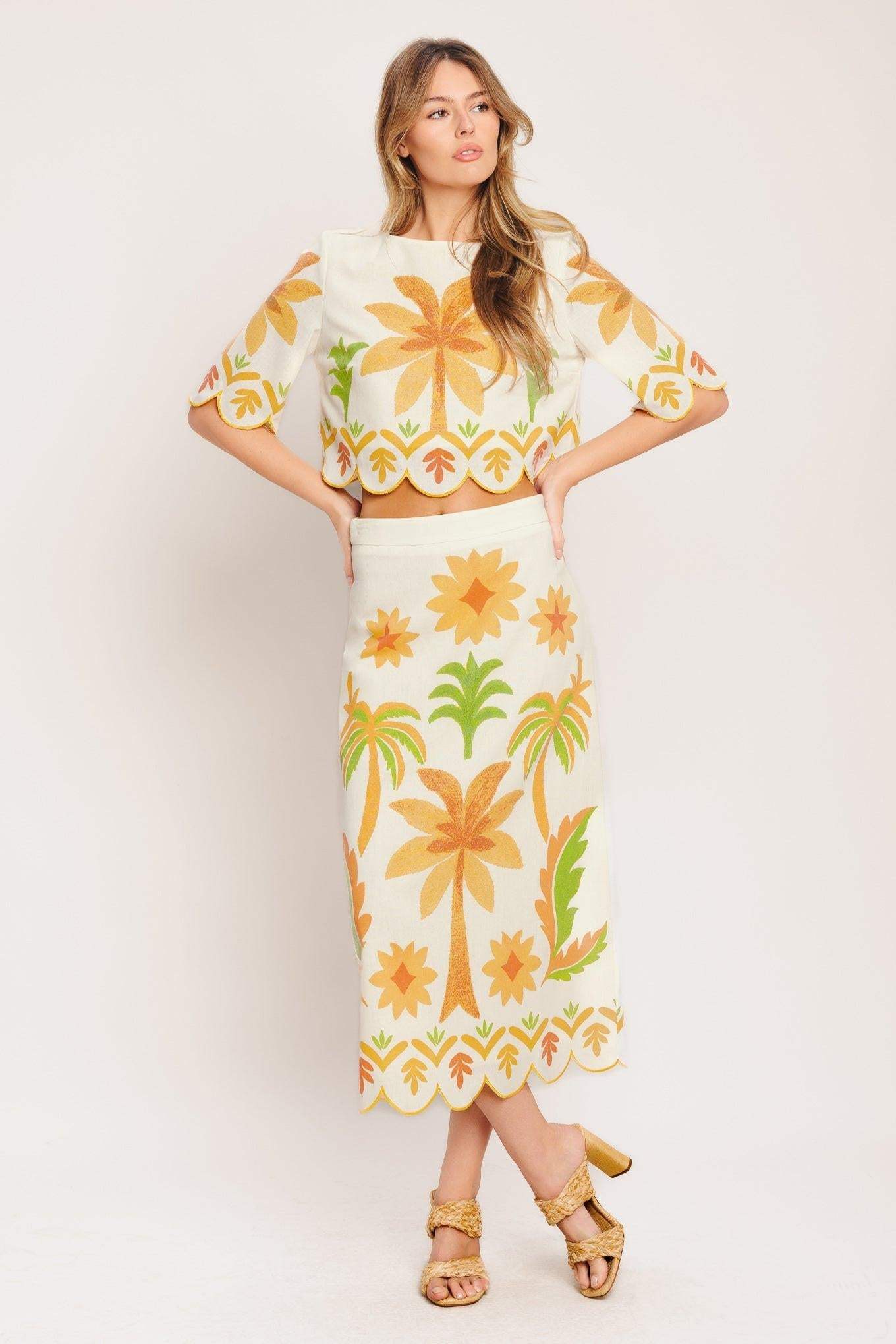 VINTAGE ISLAND WOVEN CROP TOP - Flying Tomato - Flyclothing LLC