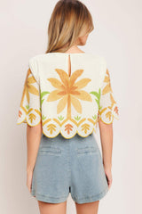 VINTAGE ISLAND WOVEN CROP TOP - Flying Tomato - Flyclothing LLC