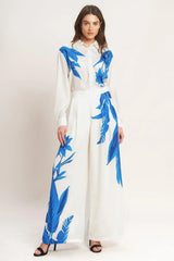ASYMMETRICAL BOTANICAL WOVEN SHIRT - Flying Tomato - Flyclothing LLC