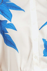 ASYMMETRICAL BOTANICAL WOVEN SHIRT - Flying Tomato - Flyclothing LLC