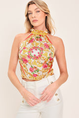 LUXE LOVE STORY WOVEN WOVEN CROP TOP - Flying Tomato - Flyclothing LLC