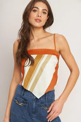 GOLDEN HORIZON WOVEN SCARF TOP - Flying Tomato - Flyclothing LLC