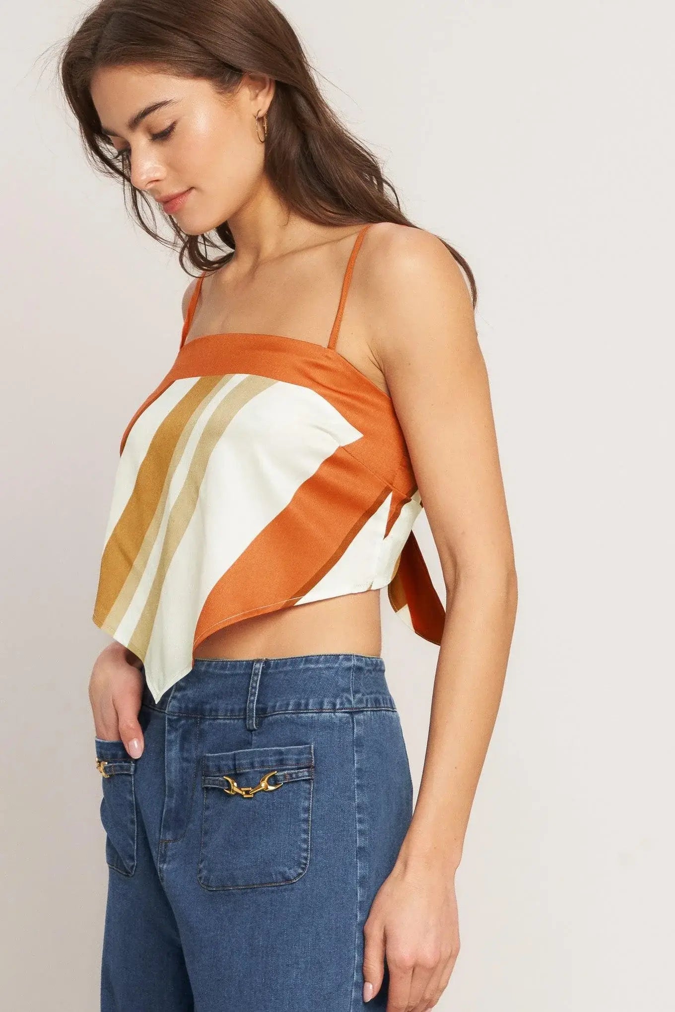GOLDEN HORIZON WOVEN SCARF TOP - Flying Tomato - Flyclothing LLC