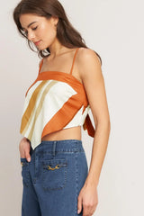 GOLDEN HORIZON WOVEN SCARF TOP - Flying Tomato - Flyclothing LLC