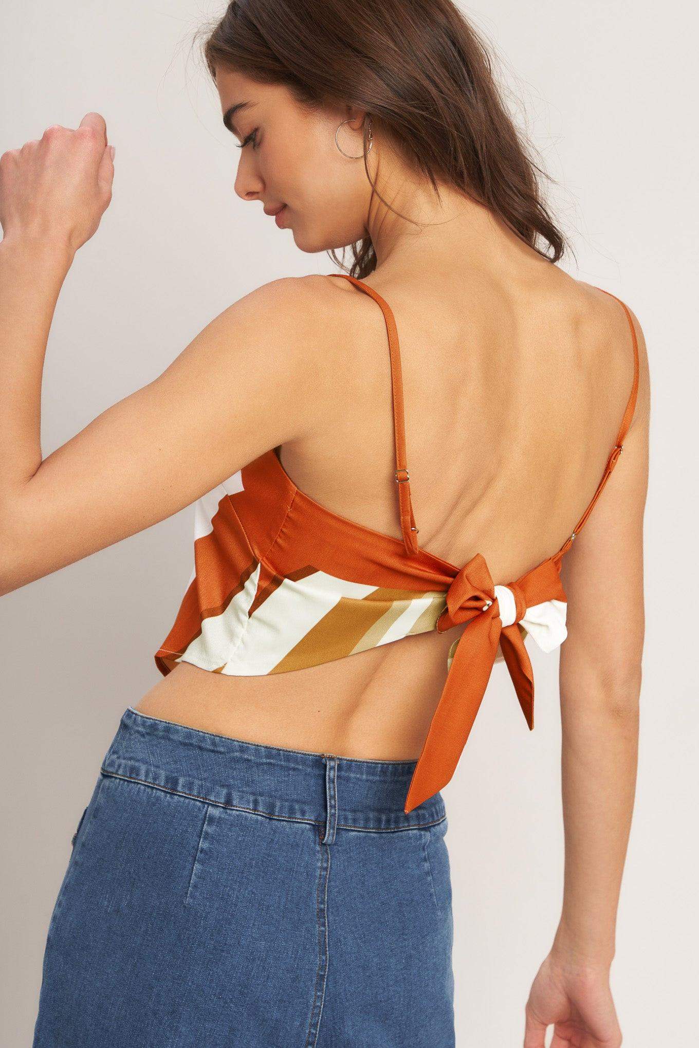 GOLDEN HORIZON WOVEN SCARF TOP - Flying Tomato - Flyclothing LLC