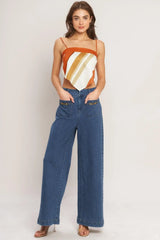 GOLDEN HORIZON WOVEN SCARF TOP - Flying Tomato - Flyclothing LLC