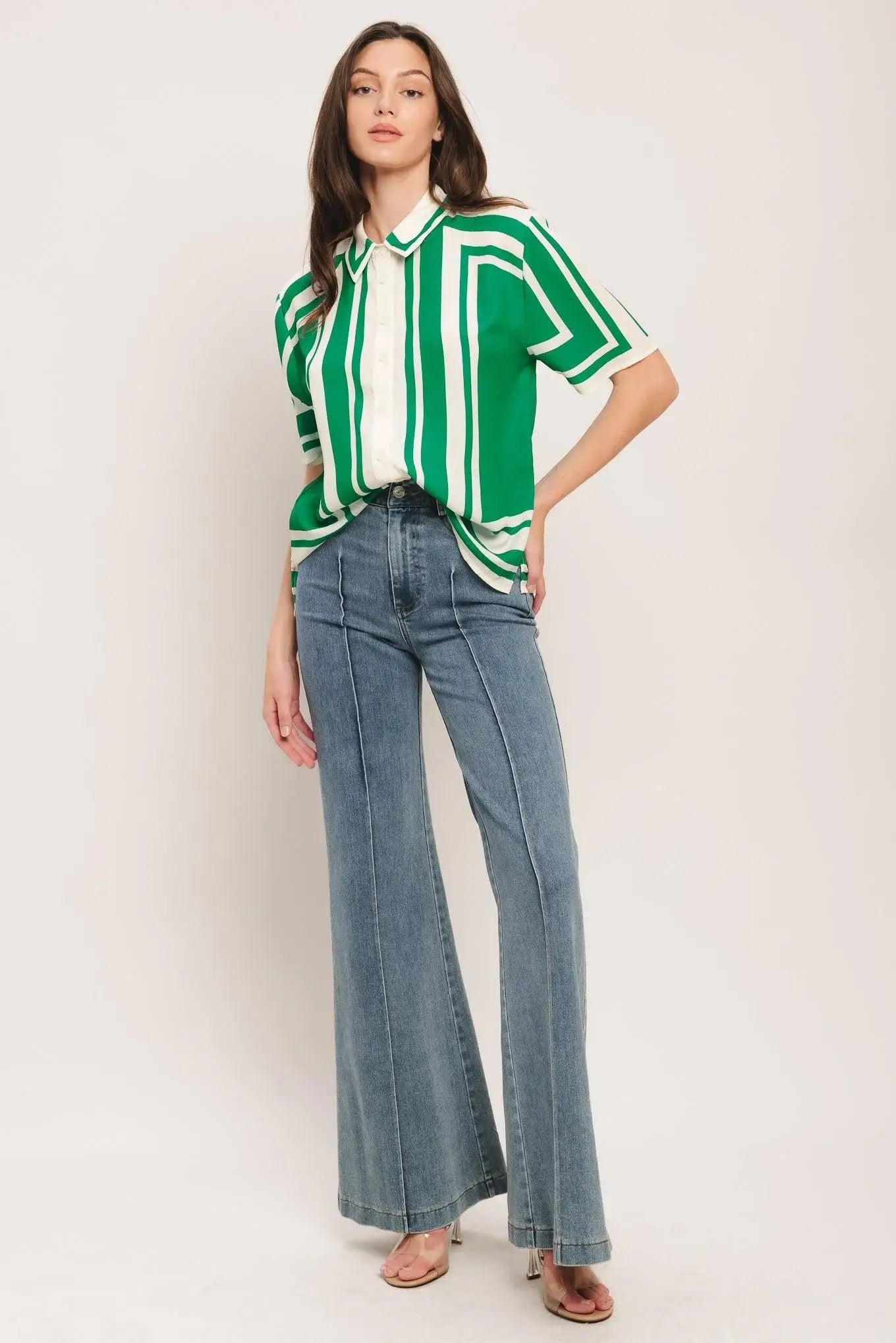 RIVIERA STRIPE WOVEN TOP - Flying Tomato - Flyclothing LLC