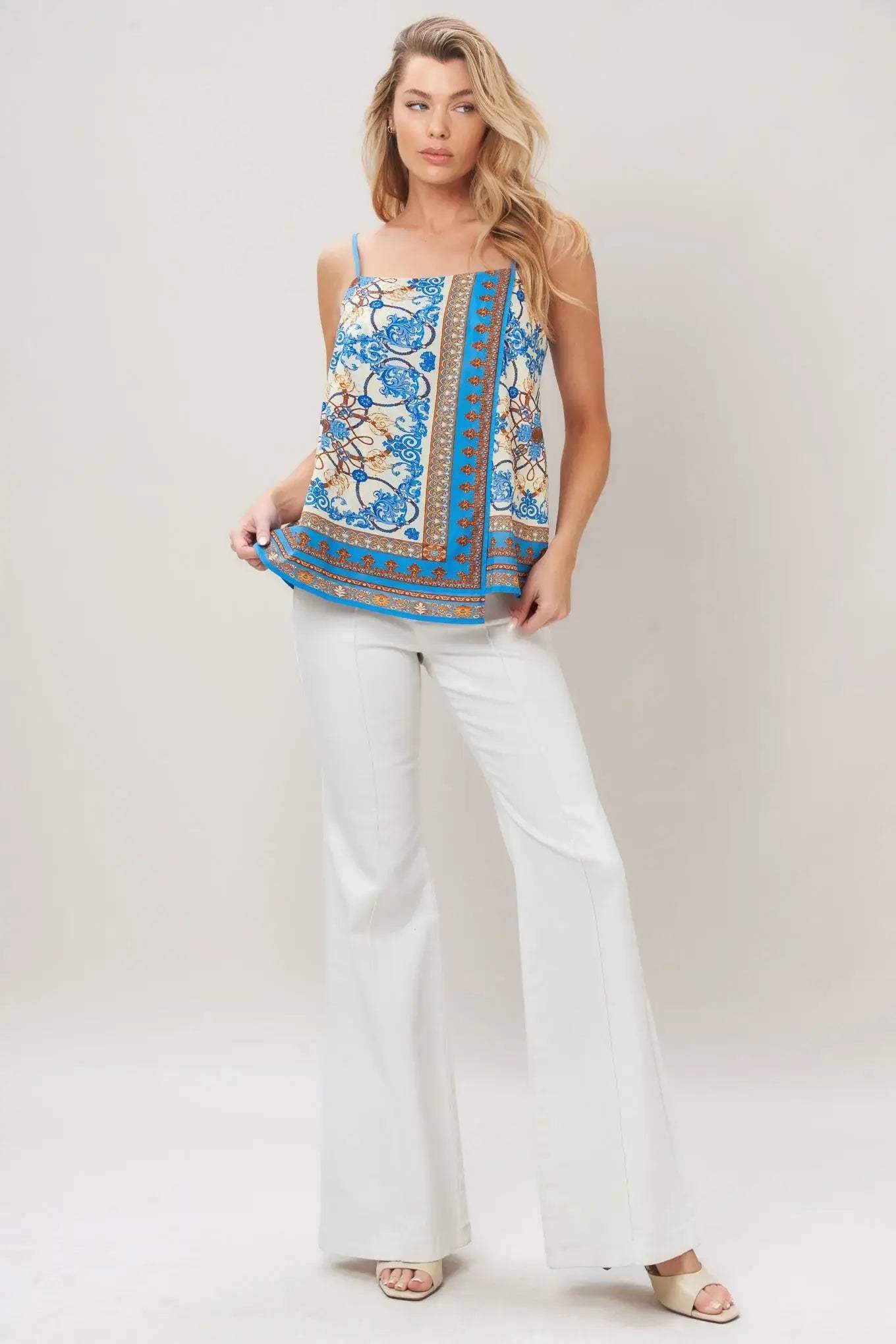 AZURE CHARM WOVEN TOP - Flying Tomato - Flyclothing LLC