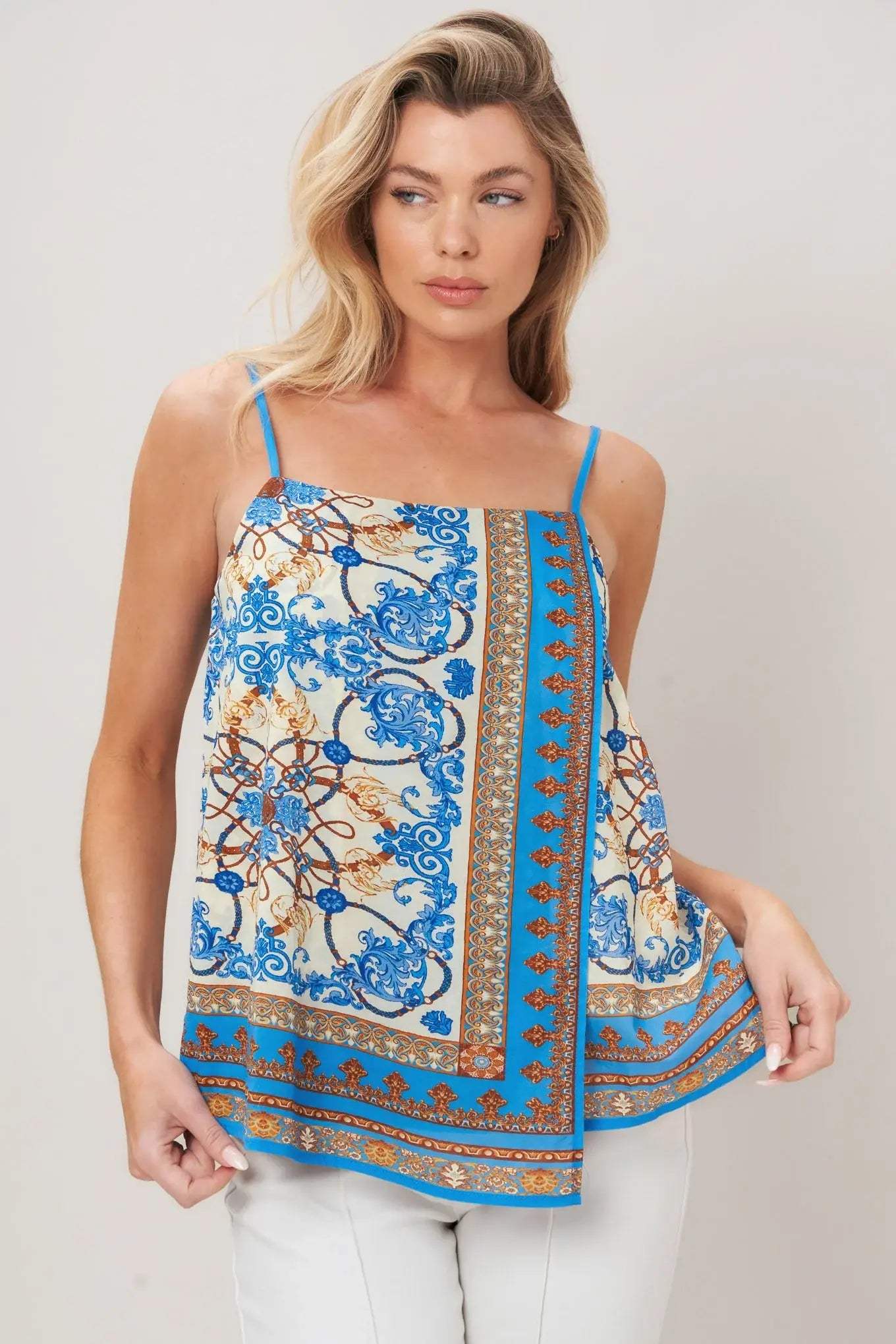AZURE CHARM WOVEN TOP - Flying Tomato - Flyclothing LLC